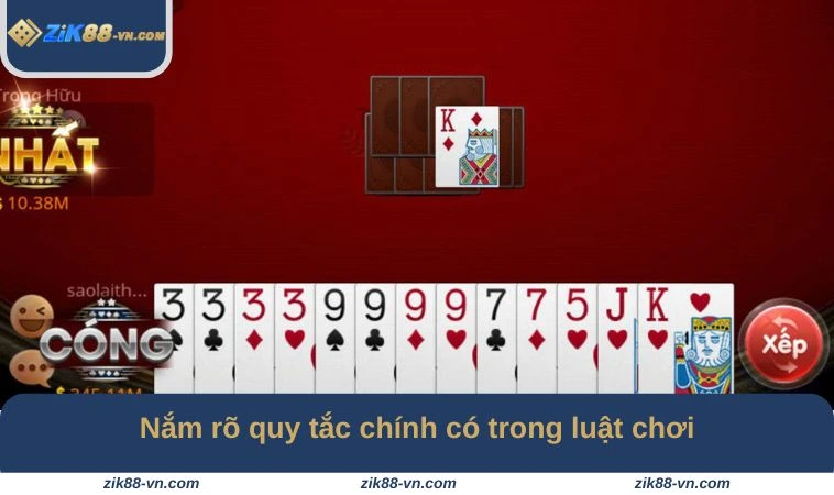 Nắm rõ quy tắc chính có trong luật chơi