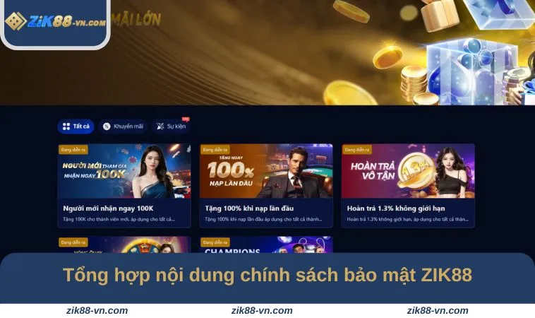 Tổng hợp nội dung chính sách bảo mật ZIK88