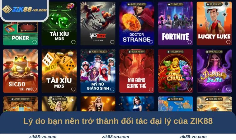 Lý do bạn nên trở thành đối tác đại lý của ZIK88