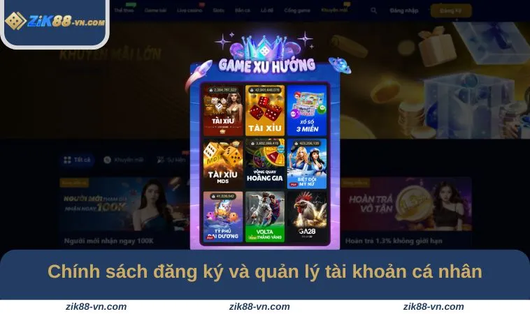 Chính sách đăng ký và quản lý tài khoản cá nhân