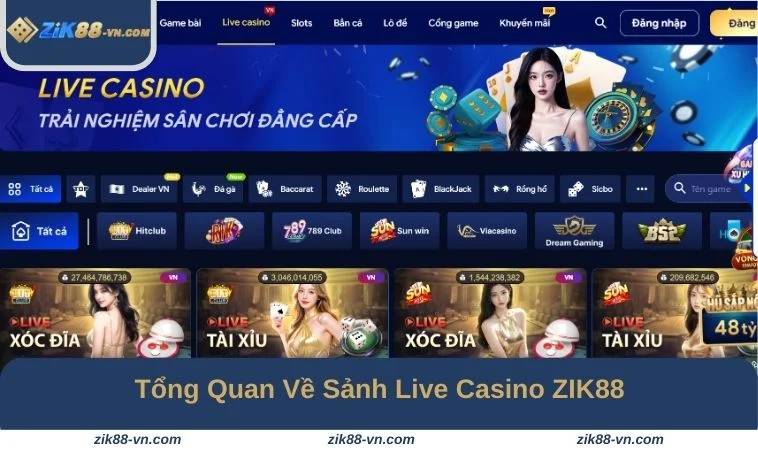 Live Casino ZIK88 thu hút người chơi nhờ vào những trò chơi hấp dẫn