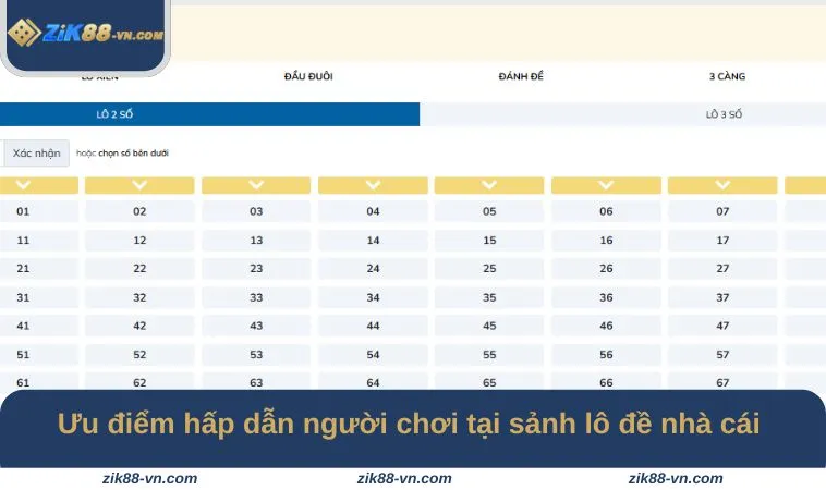 Ưu điểm hấp dẫn người chơi tại sảnh lô đề nhà cái