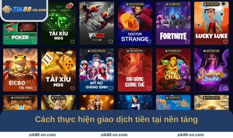 Cách thực hiện giao dịch tiền tại nền tảng