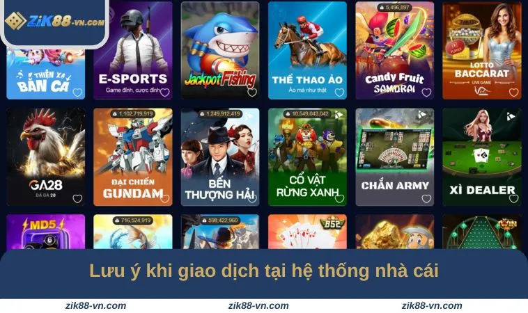 Lưu ý khi giao dịch tại hệ thống nhà cái